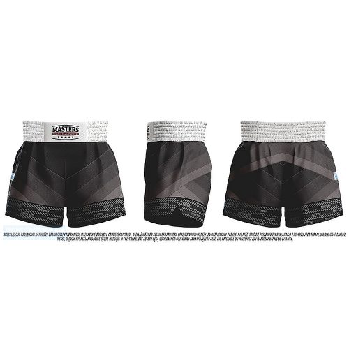 Kick-box rövidnadrág Masters "SKB-W" K1 Fekete, WAKO minősítéssel