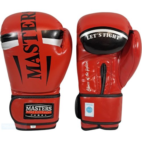 Boxkesztyű Masters "RPU-FT" Red, Wako minősítéssel 